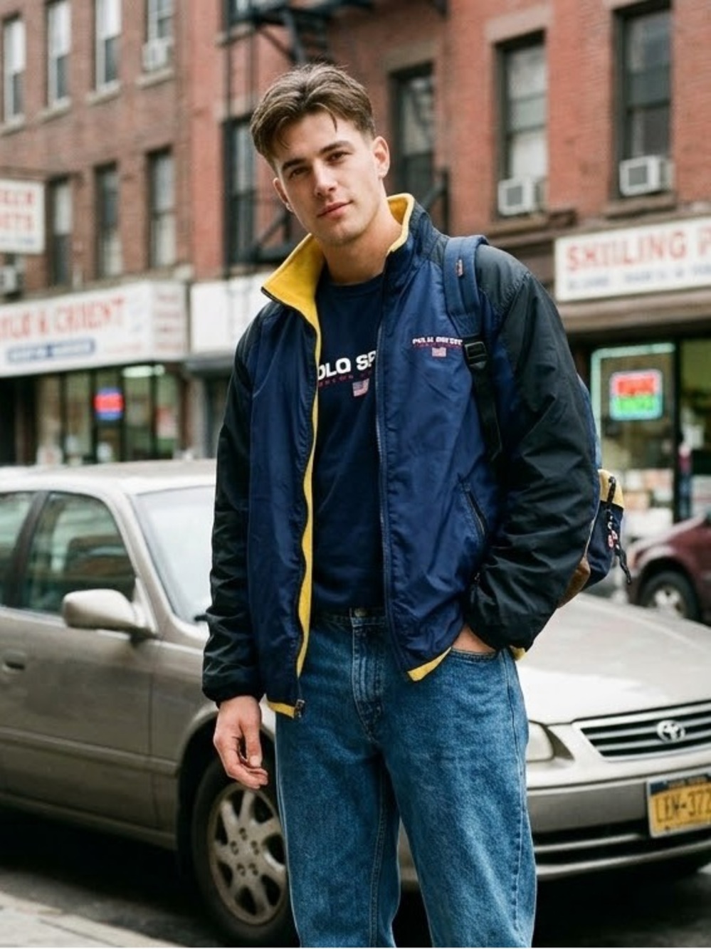VINTAGE ‘90’s Polo Sport Ralph Lauren Windbreaker Jacket with Fleece Lining